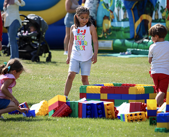 Kids play in the LEGO Zone