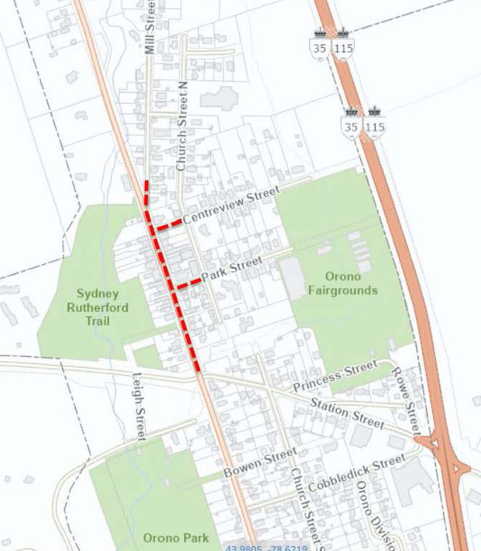 Map of downtown Orono.