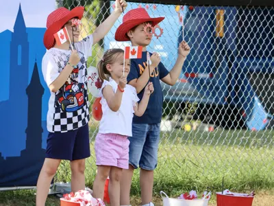 Children enjoying Clarington's Canada Day event.