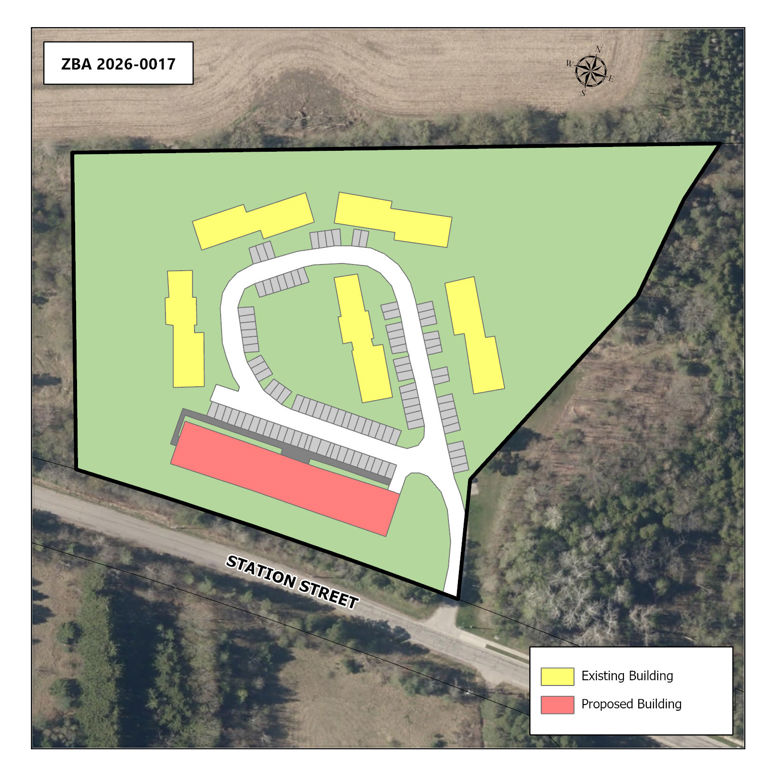 Map showing the proposed development area.
