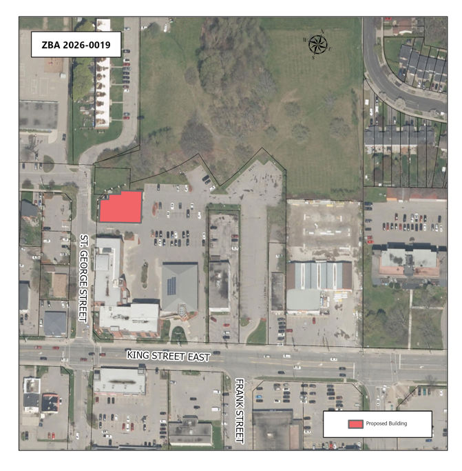 Map showing proposed development area.