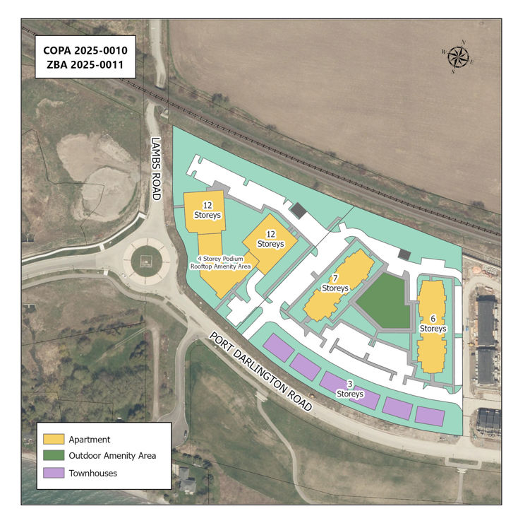 Map showing proposed development area.