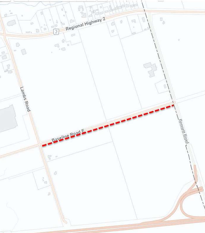 Map showing the key road closures.