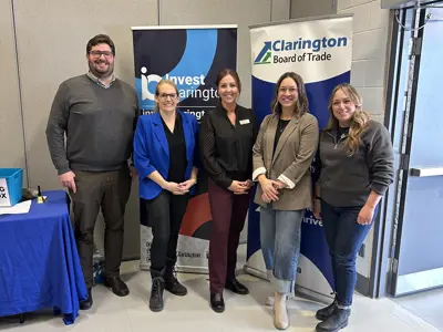 Clarington municipal staff and Clarington Board of Trade staff at an economic development event.